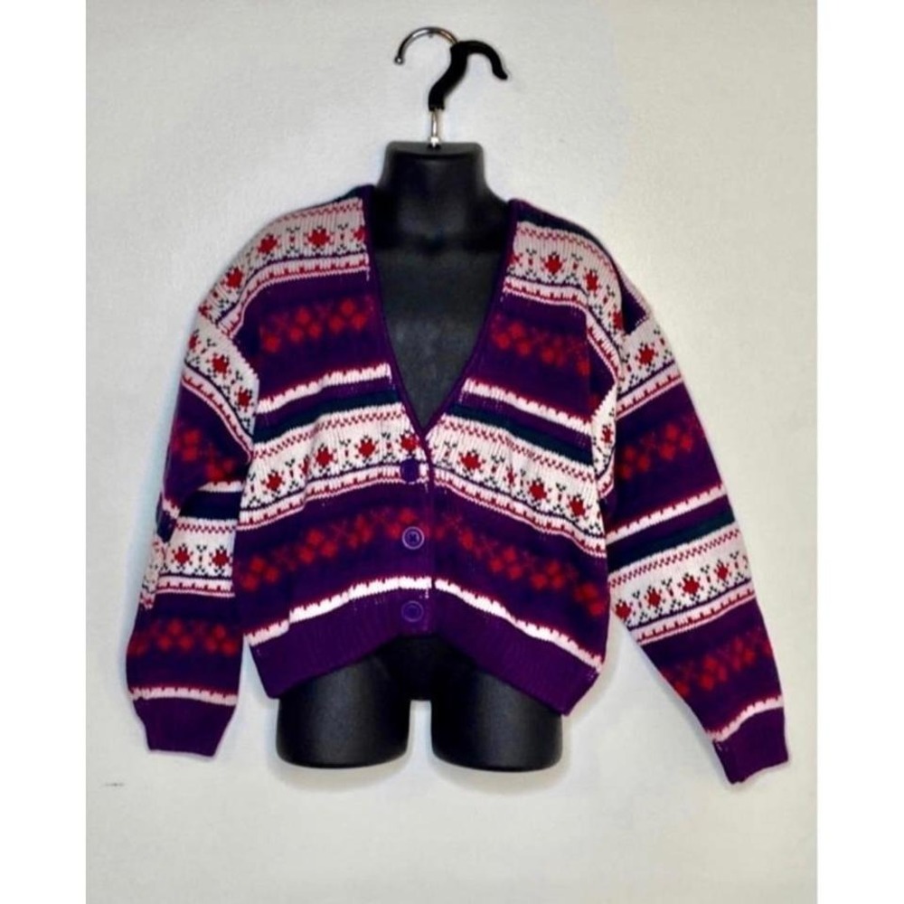 Vintage Lands End Nordic Cardigan Sweater